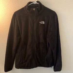 Fuzzy Black North Face Zip Up